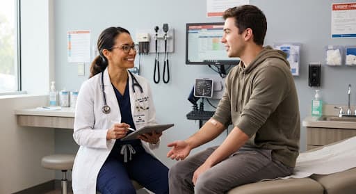 Doctor ready for urgent care